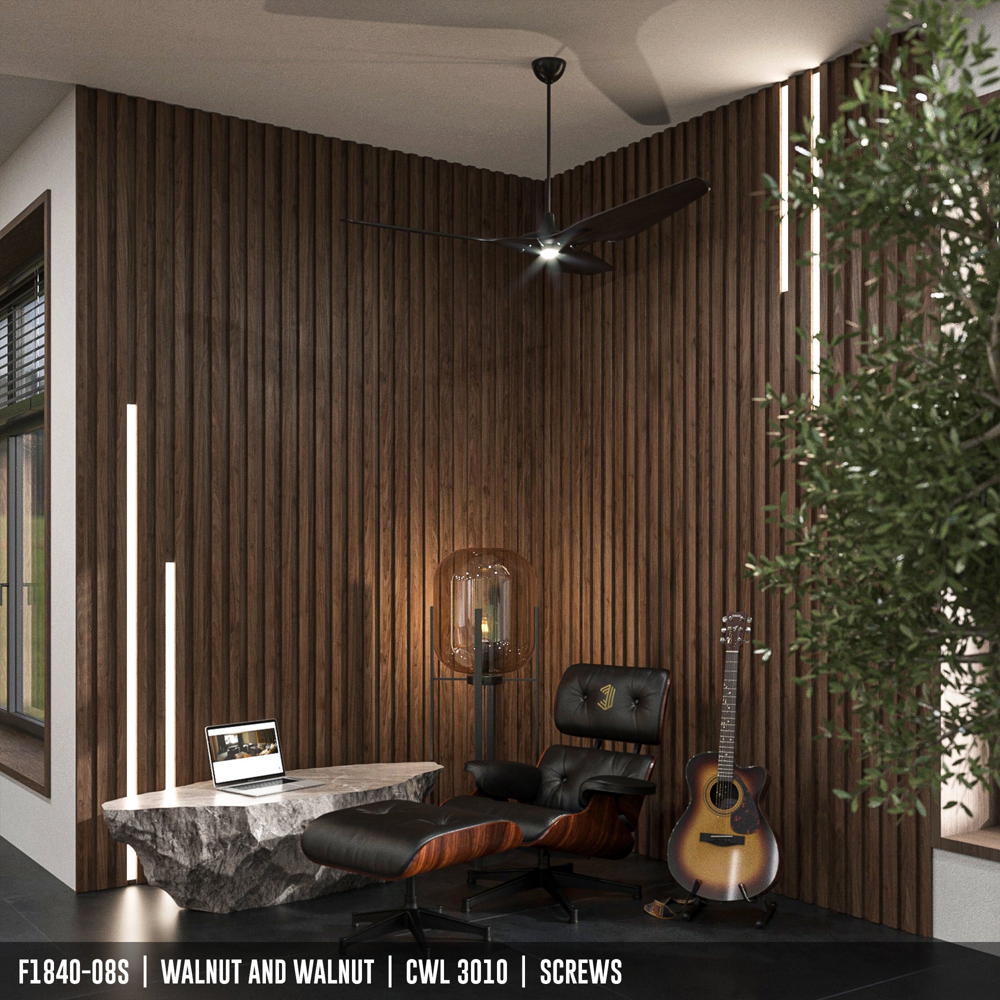 F1840-08S | Linear Wood on Wood Panel