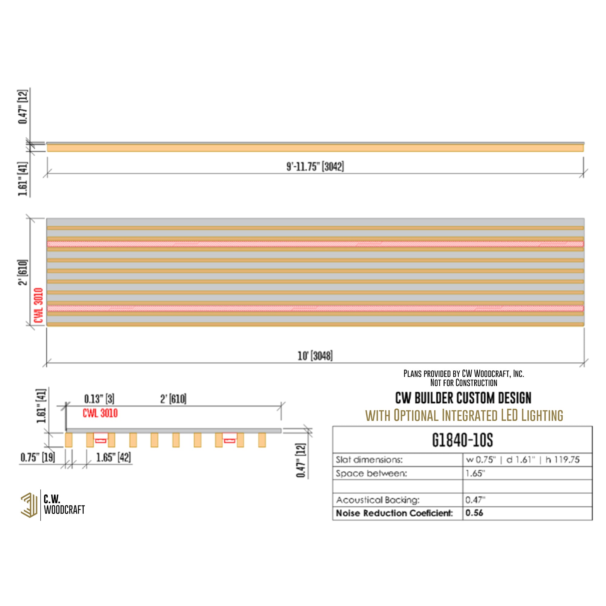 G1840-10S | Acoustical Linear Wood Panel