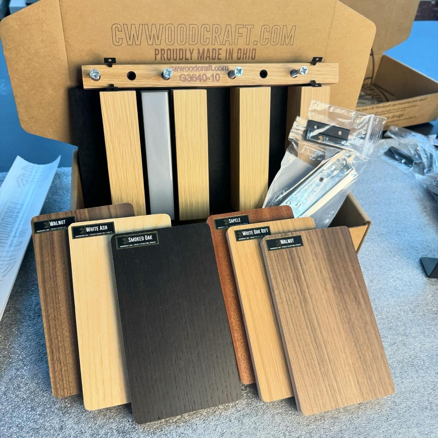 Sample Box | includes all standard wood species + optional mini panel