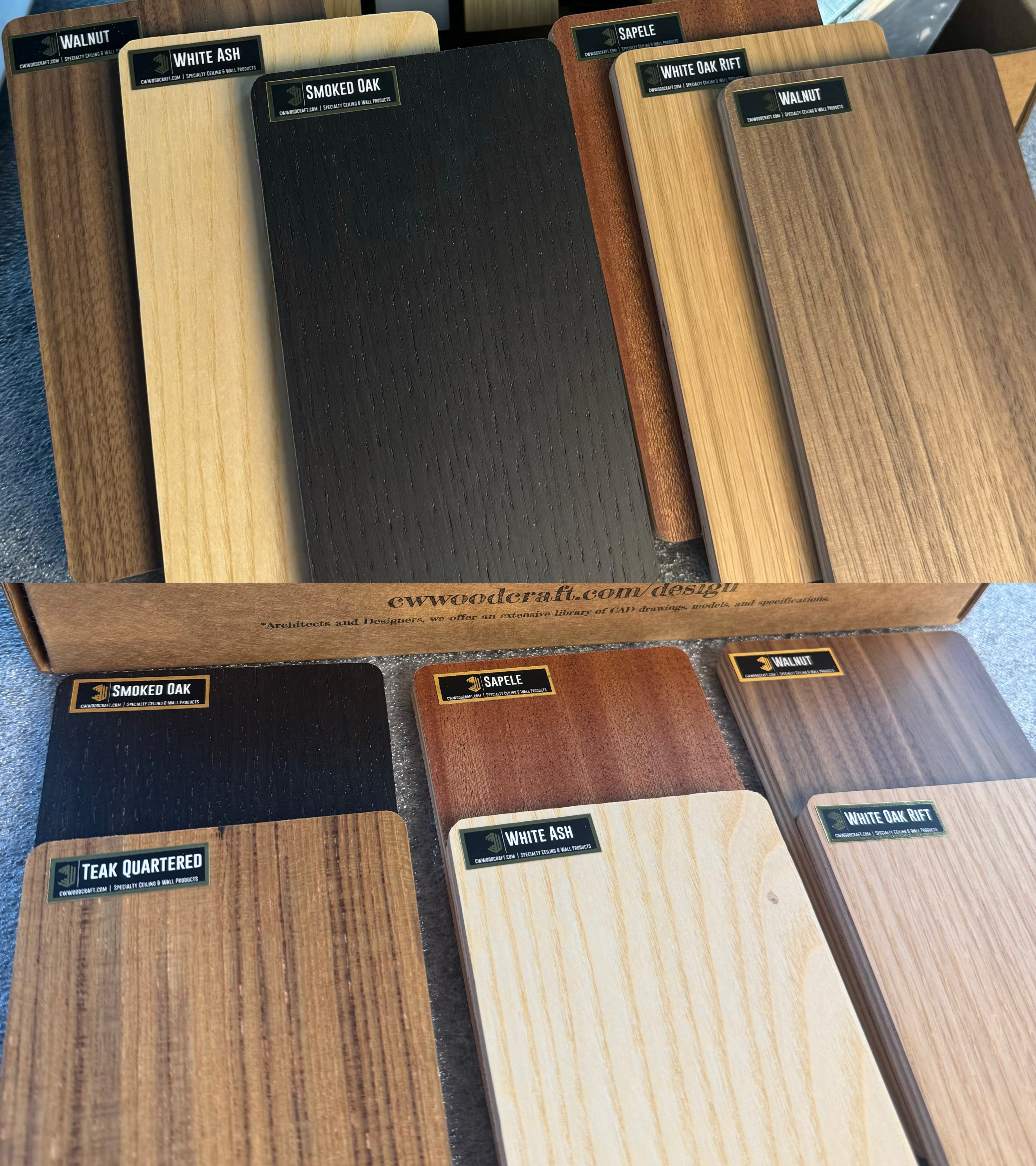 Sample Box | includes all standard wood species + optional mini panel