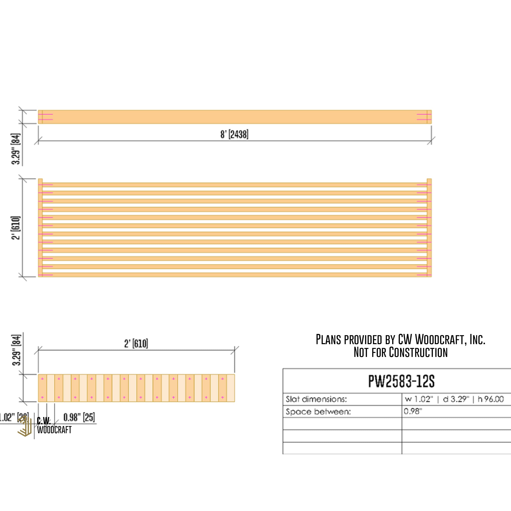 PW2583-12S | Wood Partition Wall