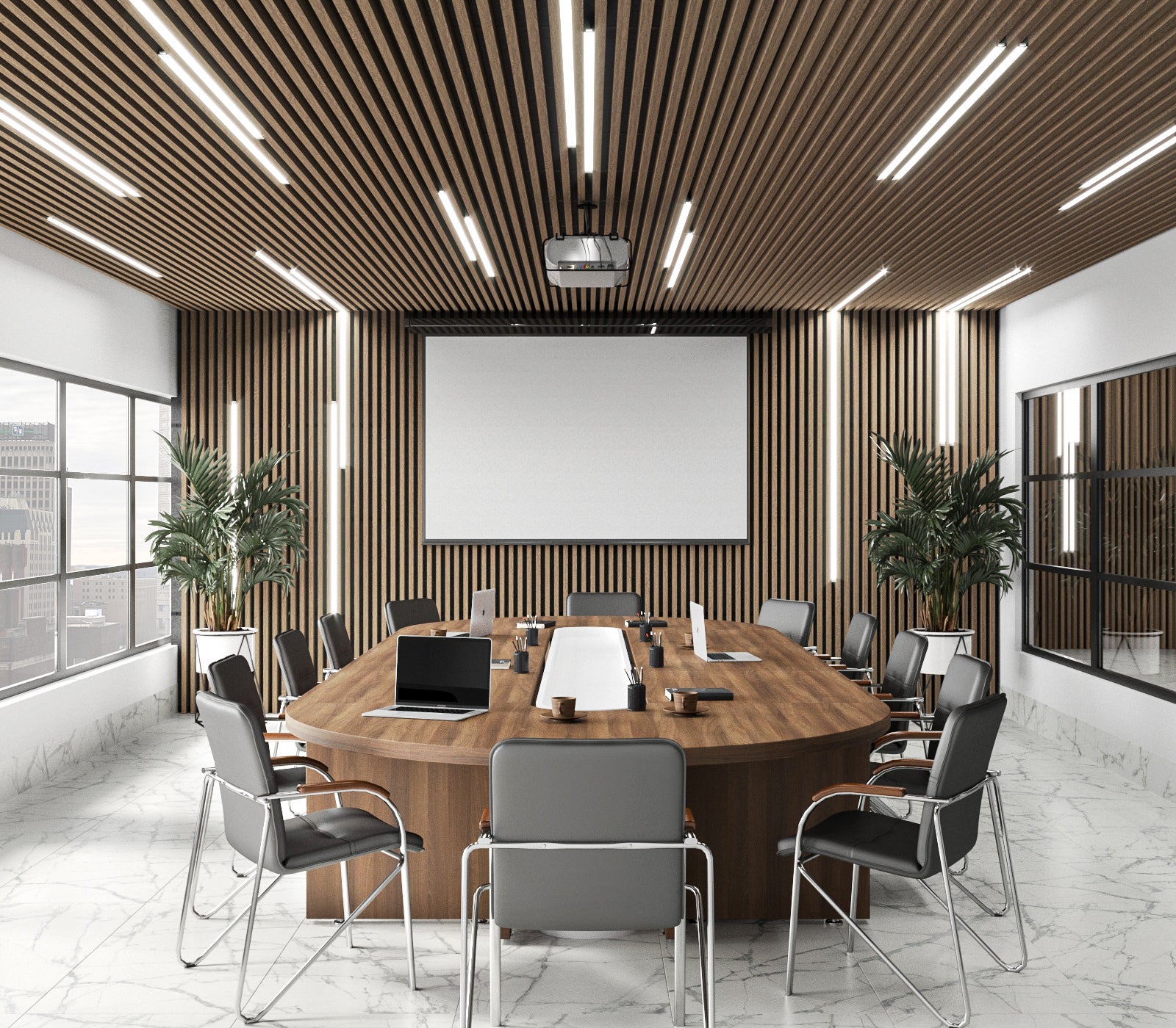 Custom Wood Ceiling with LED Lighting: for your interior space