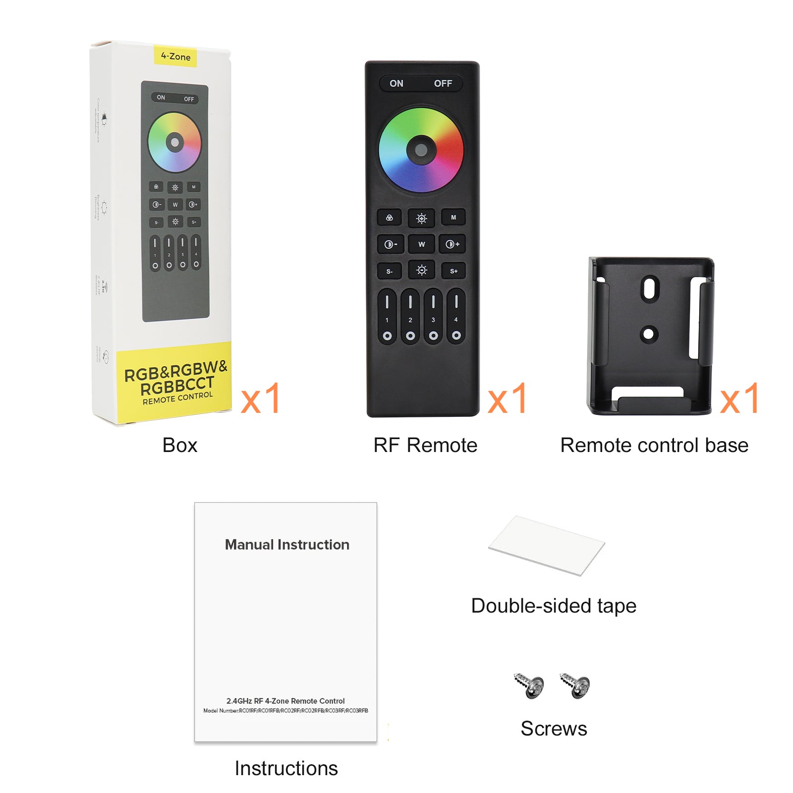 Wood Tech Remote CW Woodcraft 2.4G Wireless RF Control Remote for RGB RGBW RGBCCT LED ...