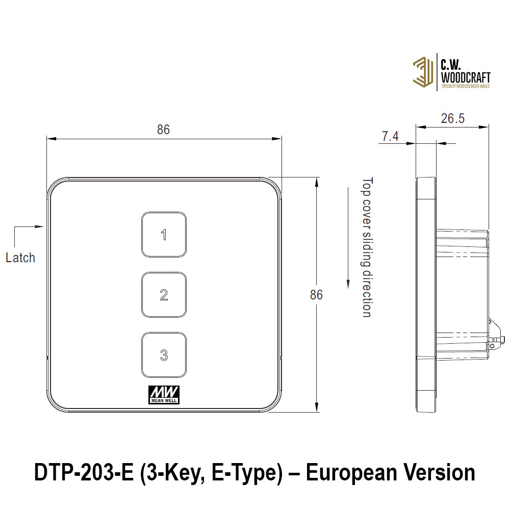 DTP Series – DALI-2 Touch Panel (Push Button) - Mean Well