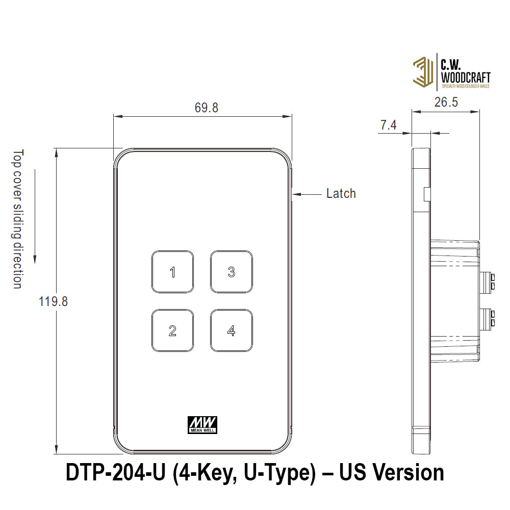 DTP Series – DALI-2 Touch Panel (Push Button) - Mean Well