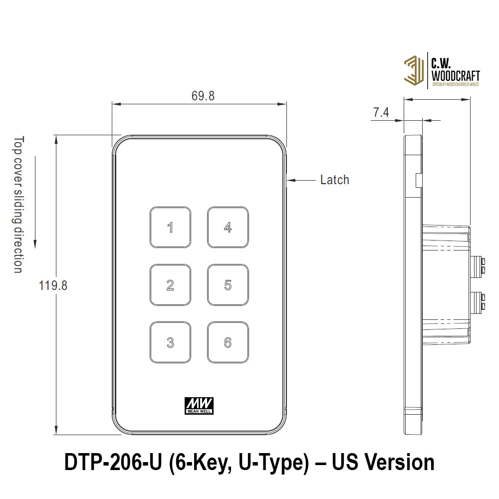 DTP Series – DALI-2 Touch Panel (Push Button) - Mean Well