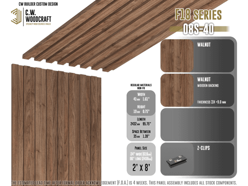 Custom designed linear wood panel