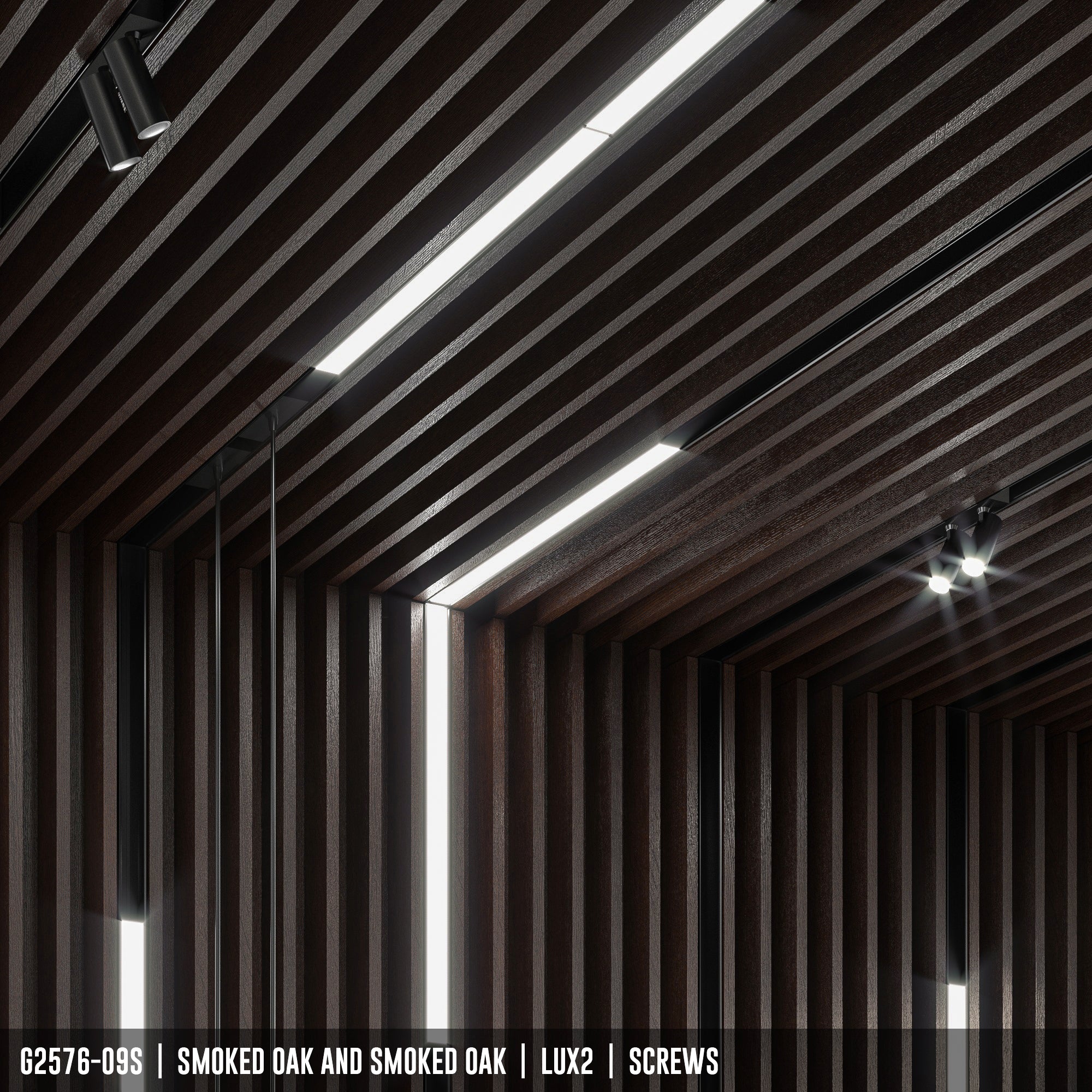 G2576-09S-WW | Linear Wood on Wood Panel | LUX2 Lighting Optional