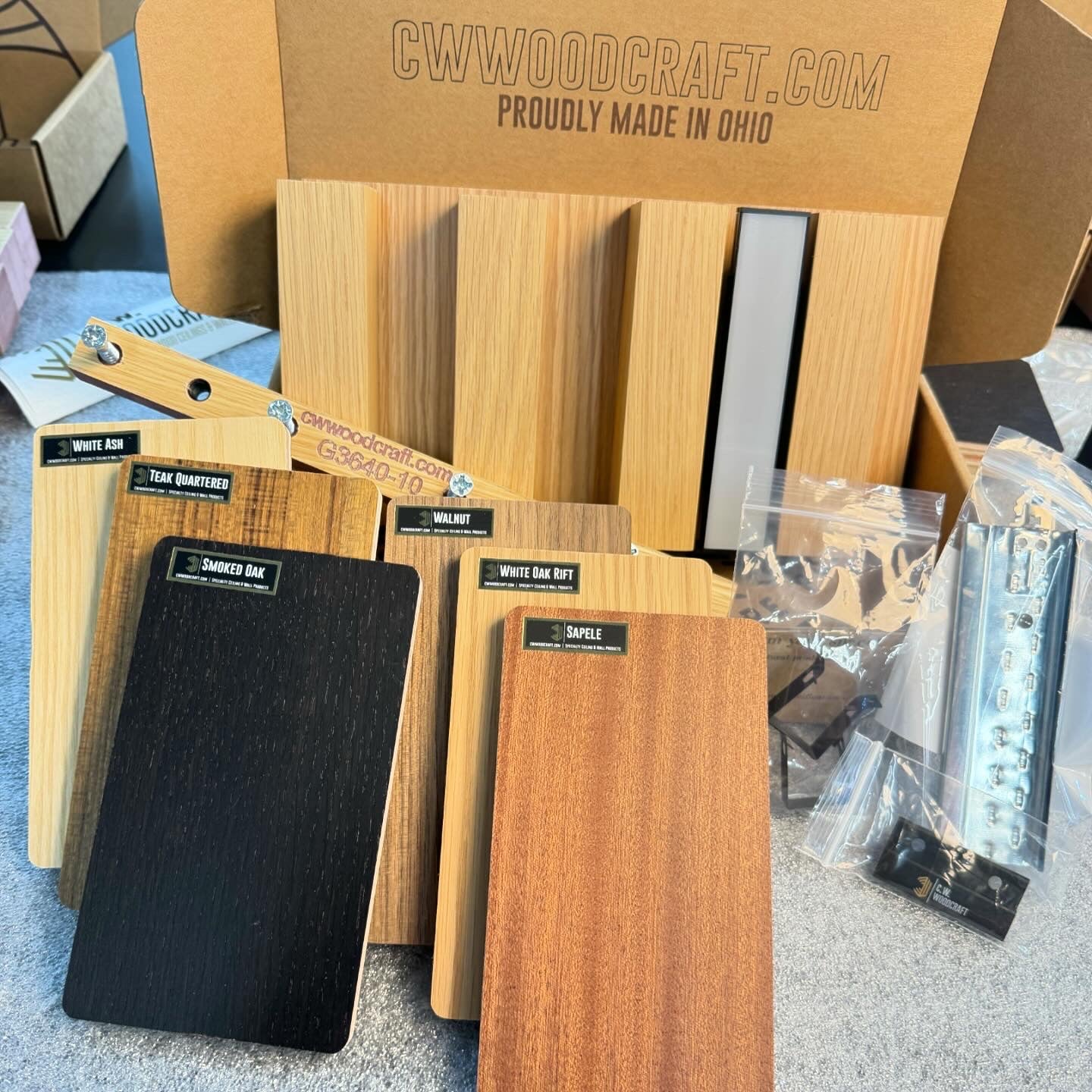 Sample Box | includes all standard wood species + optional mini panel