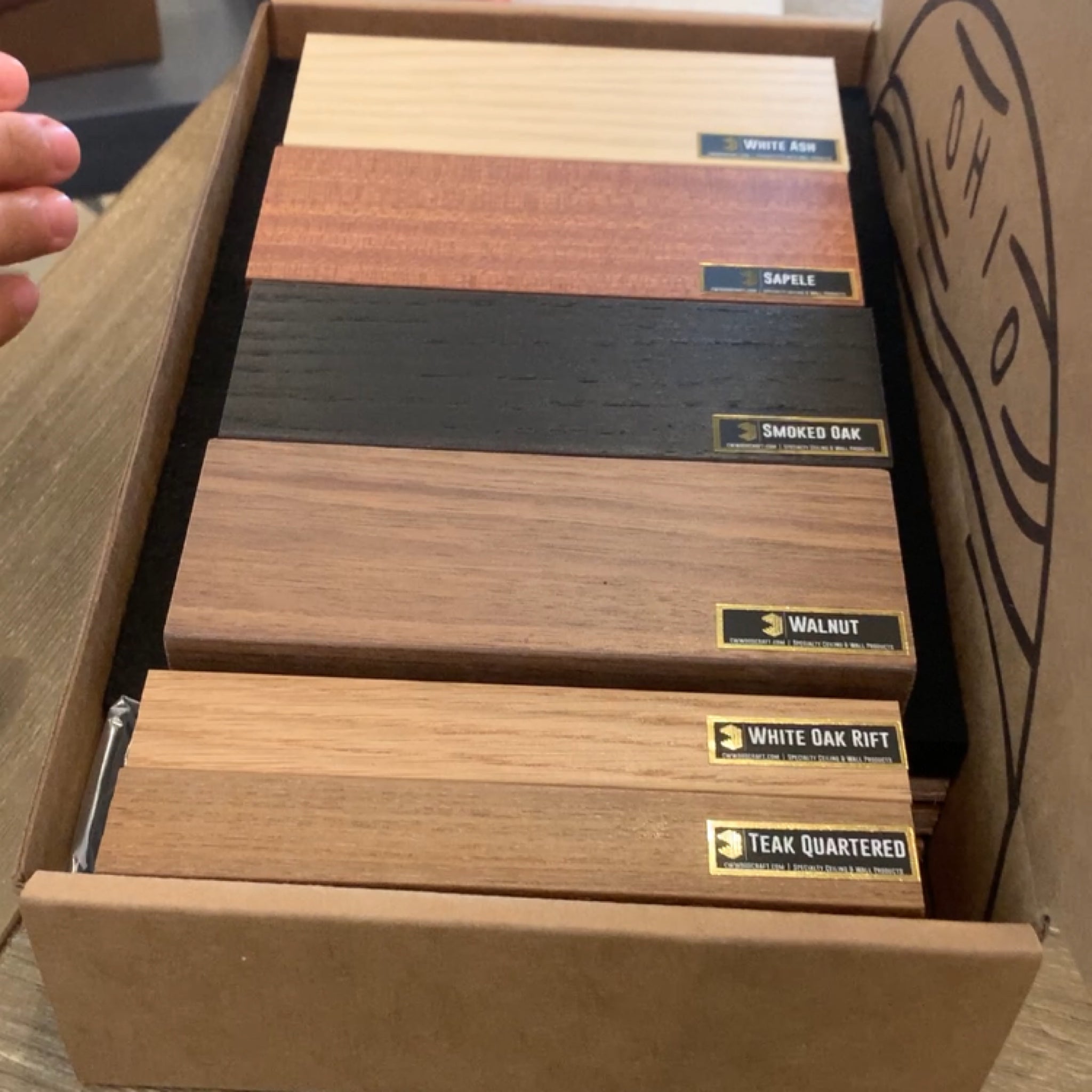 Sample Finish Box | includes all standard wood species