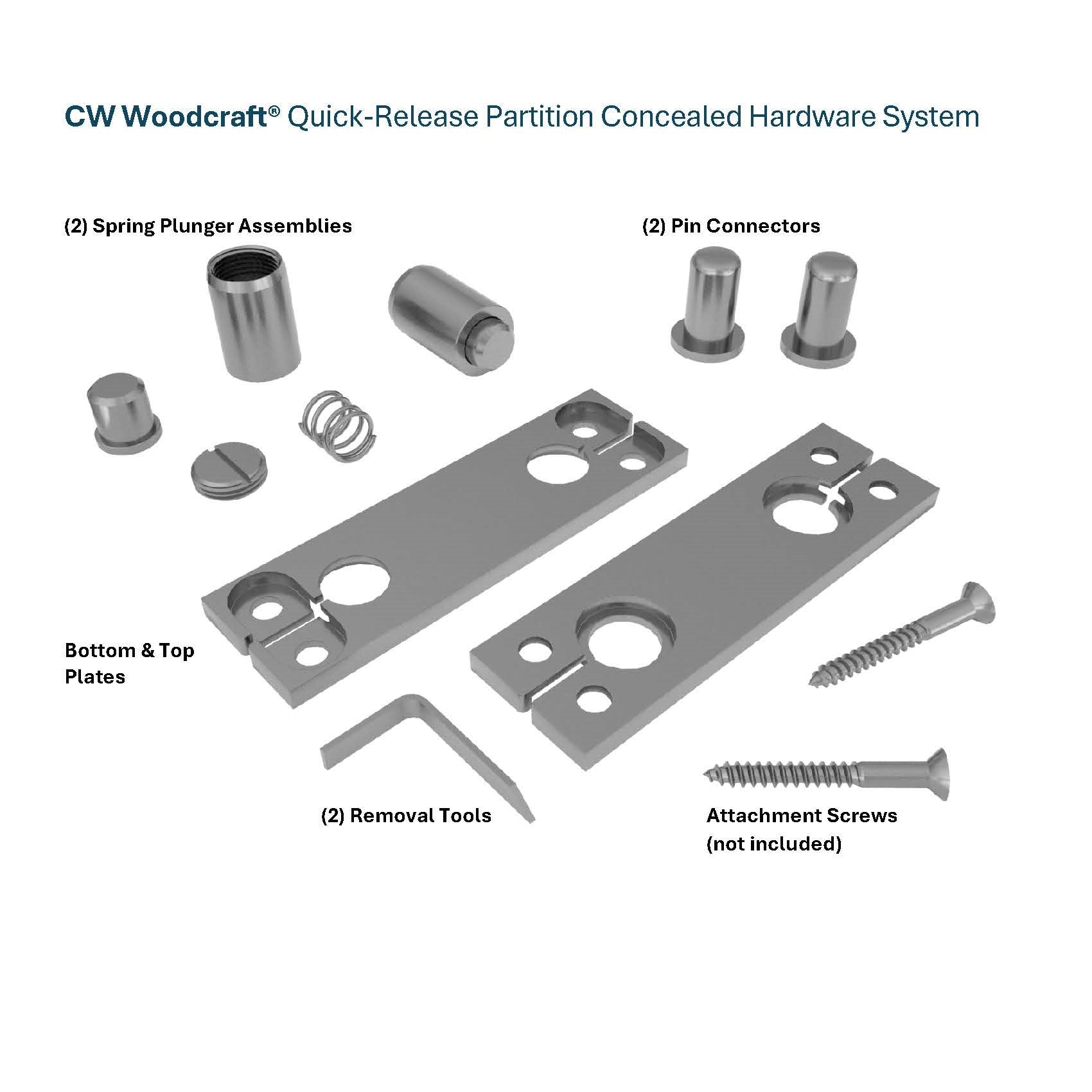 CW Woodcraft Schnellspann-Trennwand mit verdeckter Hardware 