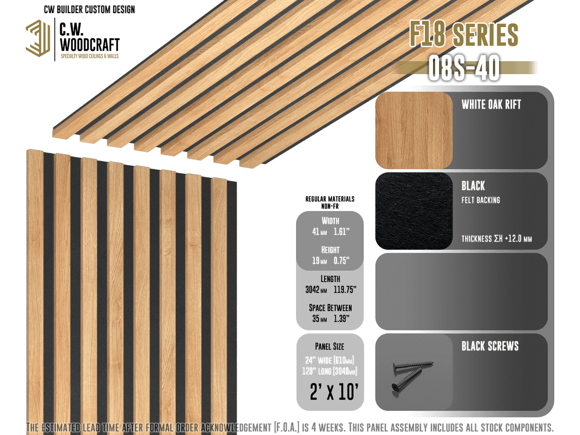 Custom designed linear wood panel